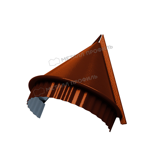 Заглушка конька круглого конусная (AGNETA-03-Copper\Copper-0.5) ― приобрести по доступной цене в интернет-магазине Компании Металл Профиль.